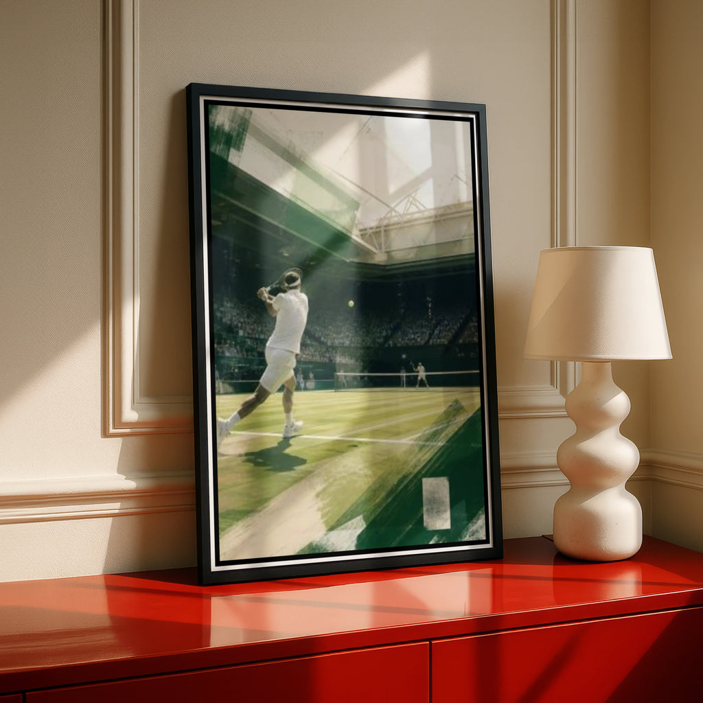  Tennis Poster, London Grass Court Wall Art, Sport Print, Green White