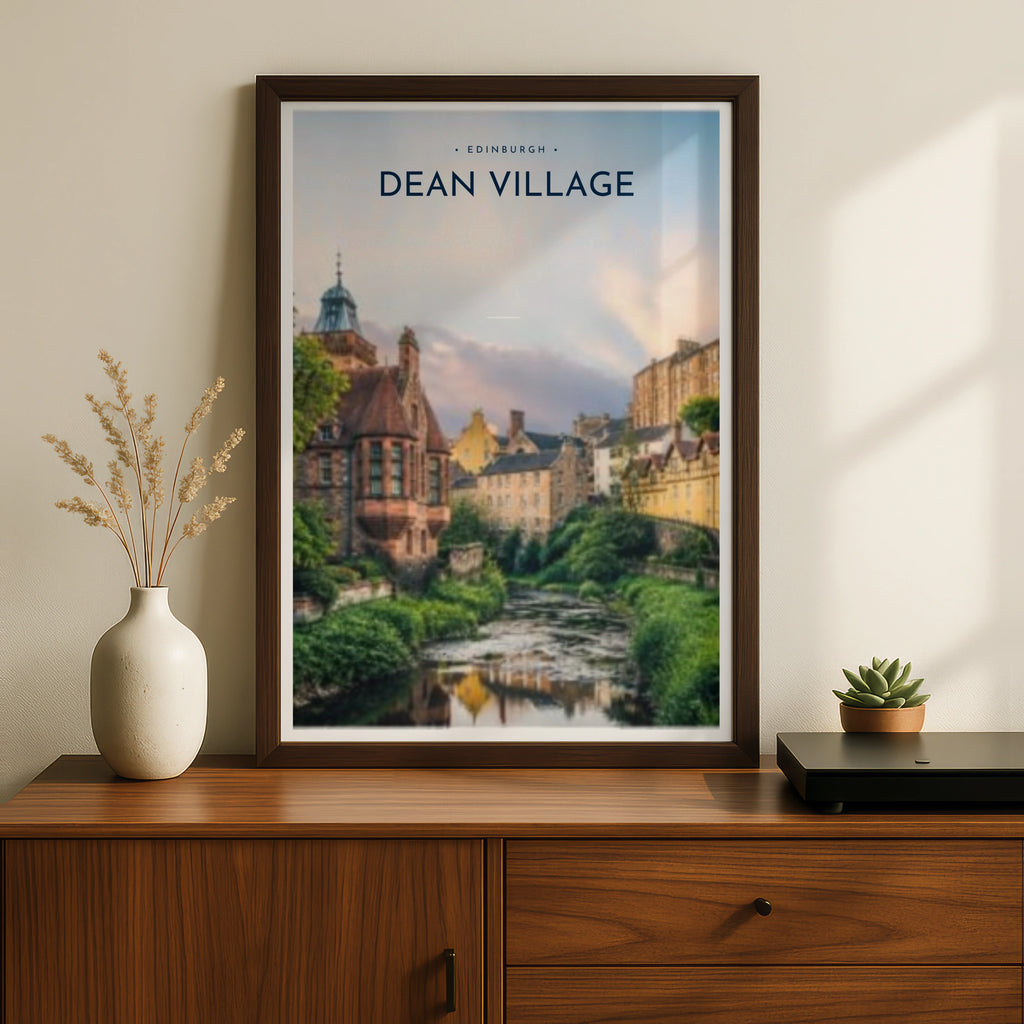 Travel Print | Dean Village Edinburgh Print, Scotland Poster, Scottish Wall Art, Historic City