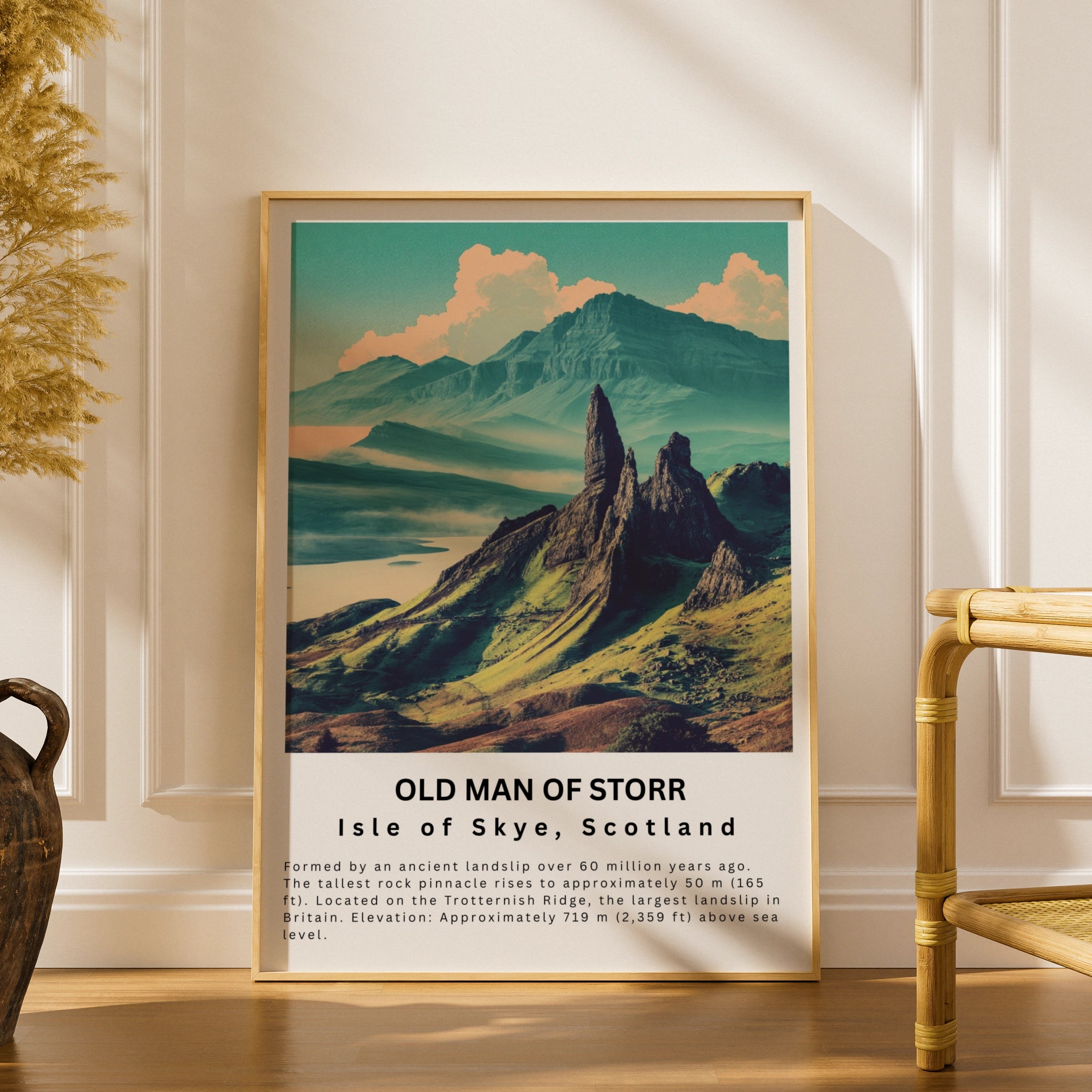 Old Man of Storr Poster, Isle of Skye Scotland Wall Art, NC500 Travel Print