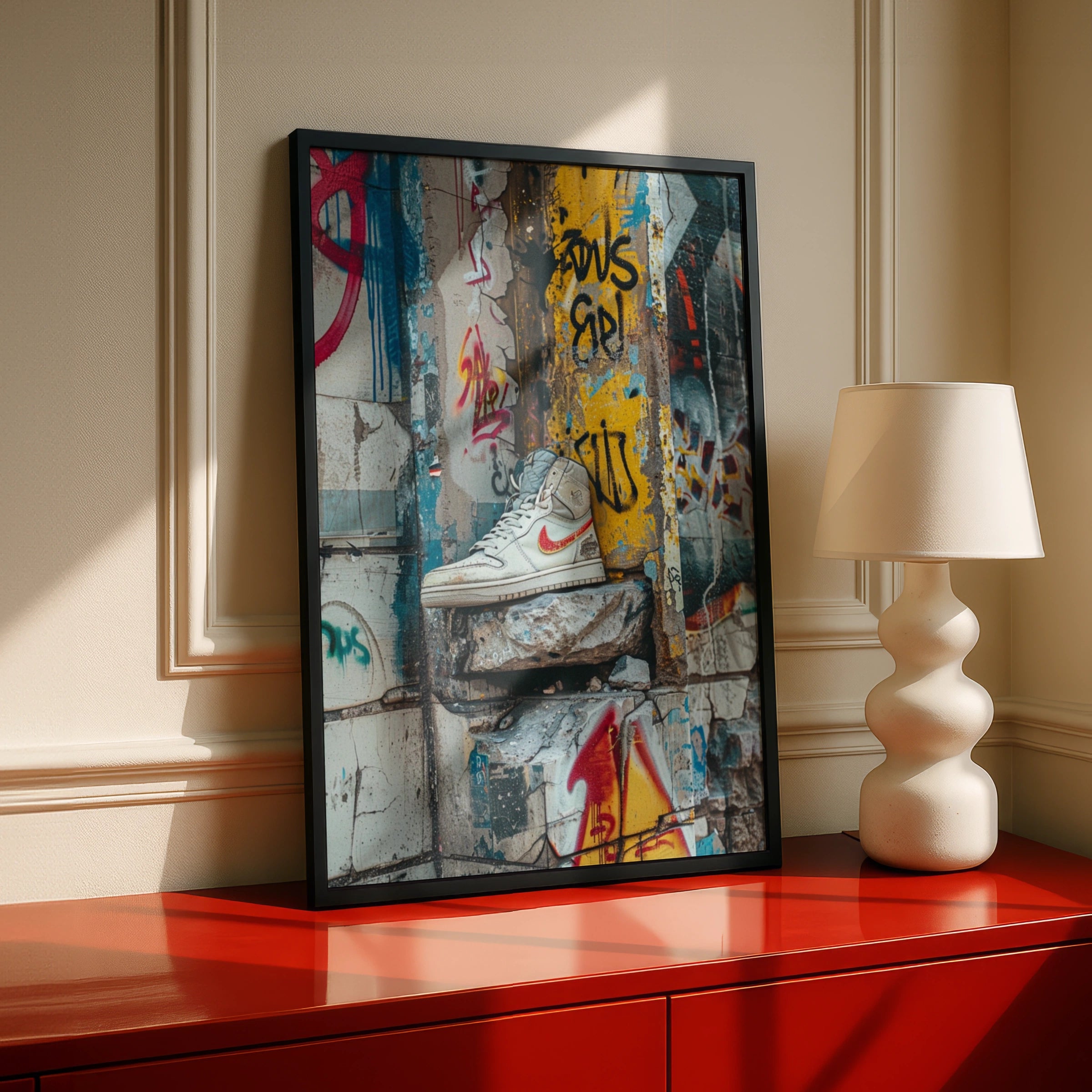 Grunge Sneaker Graffiti Wall Art, Urban Street Style Poster, Trainers Print
