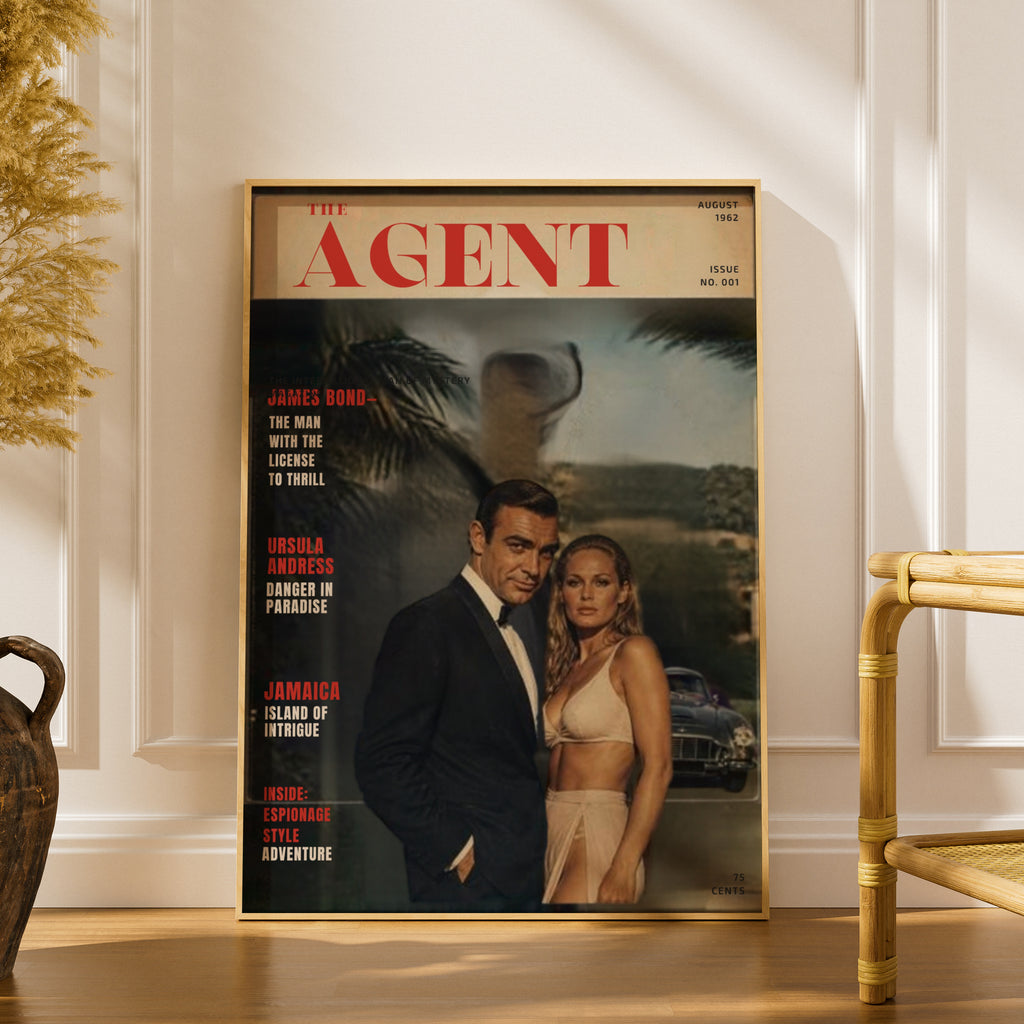 Vintage Spy Magazine Cover Poster, 1960s Secret Agent Retro Print, Espionage Wall Art