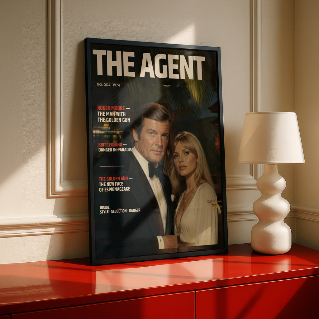 Retro Spy Magazine Cover Poster, 1970s Secret Agent Wall Art, Vintage Espionage Print