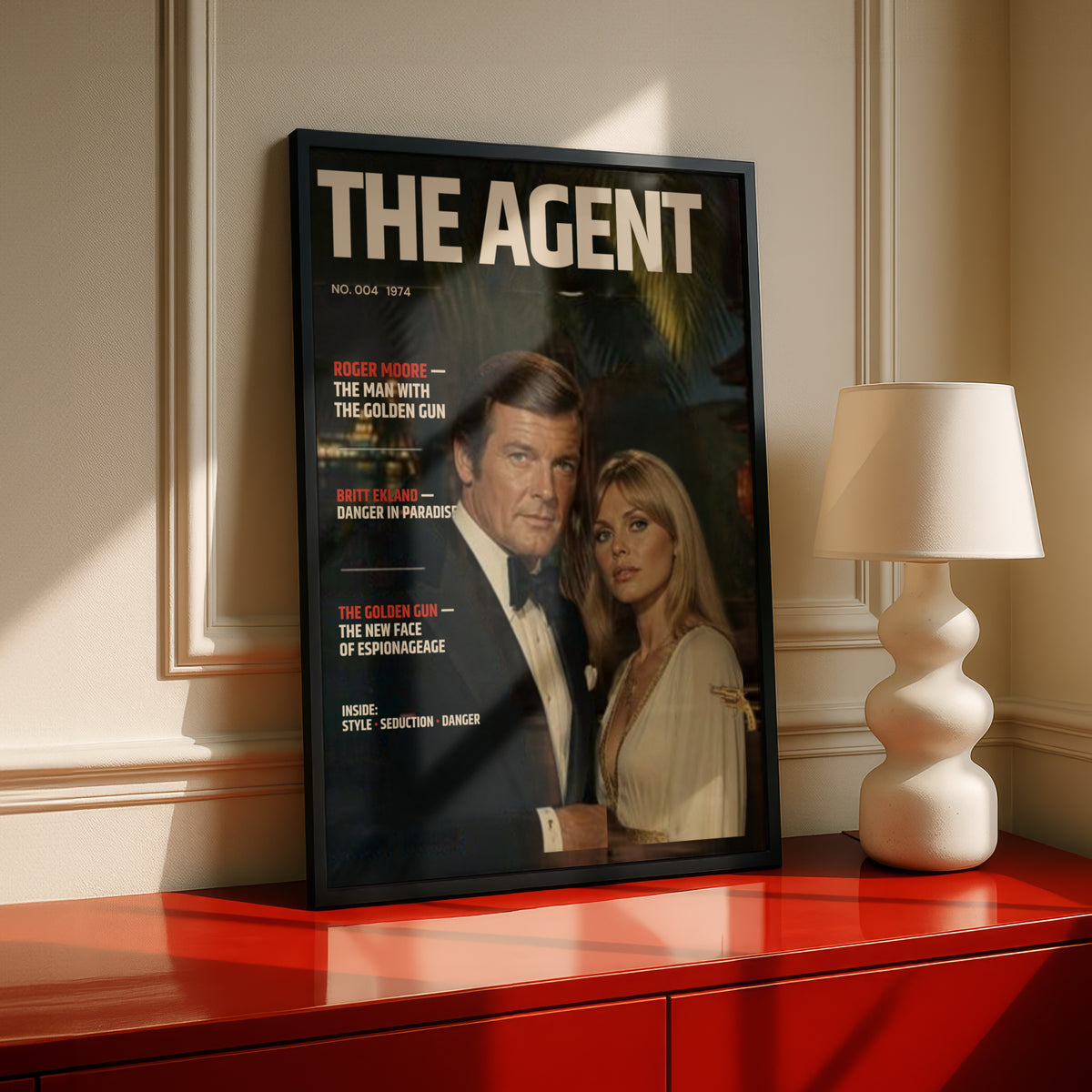 Retro Spy Magazine Cover Poster, 1970s Secret Agent Wall Art, Vintage Espionage Print
