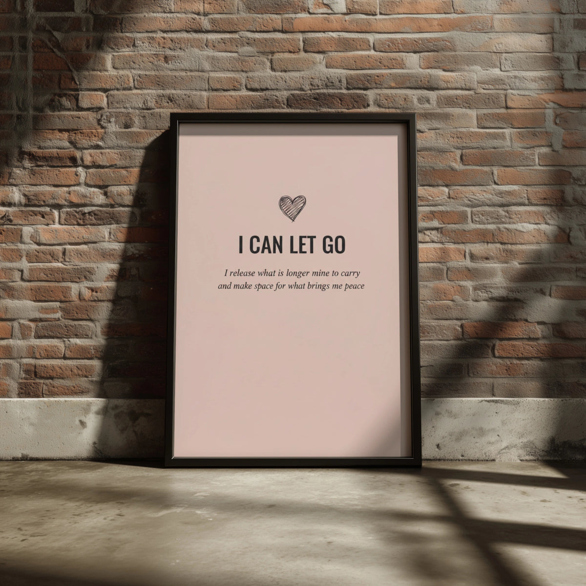 I Can Let Go Affirmation Poster, Blush Pink Mindfulness Wall Art, Mental Health Print