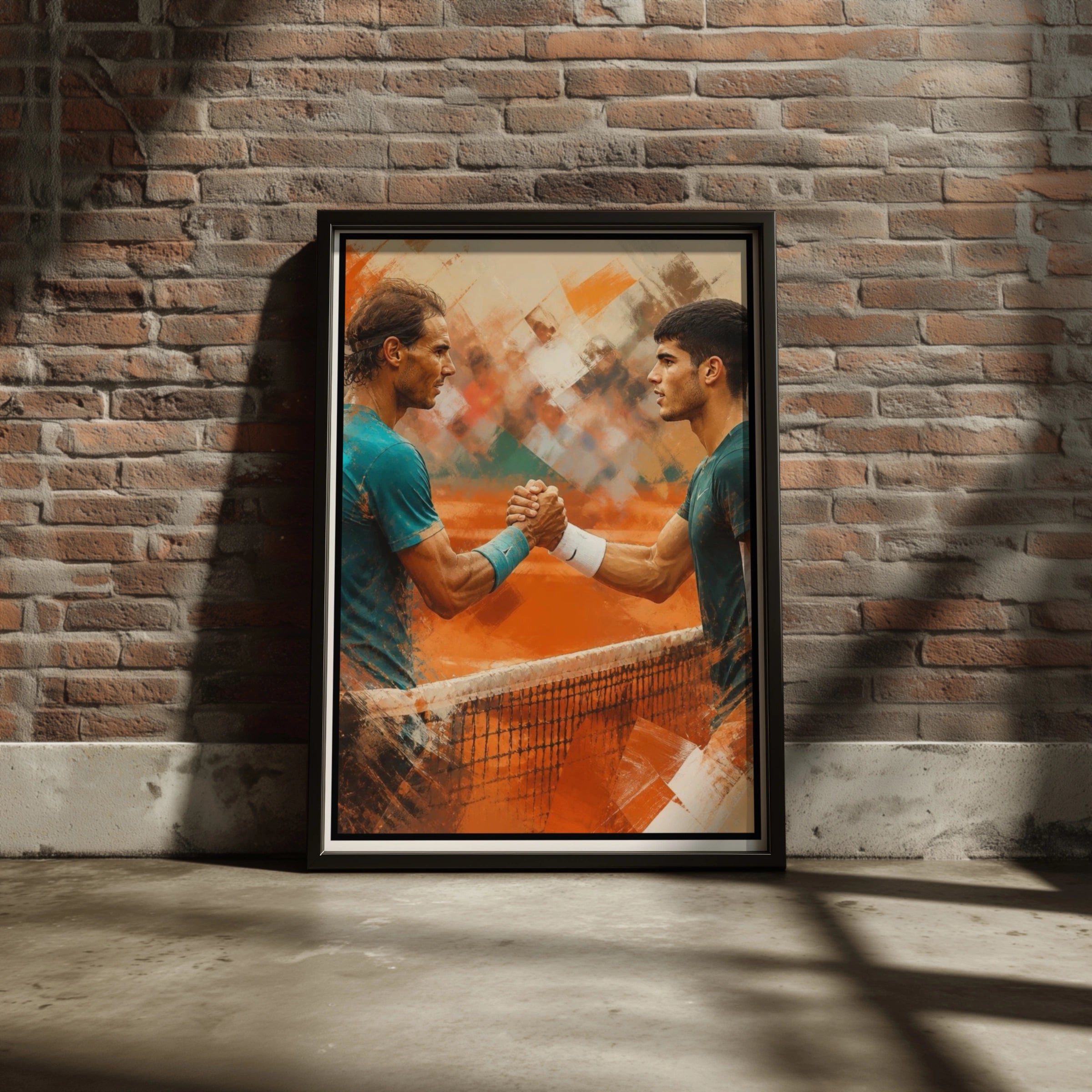 Tennis Spanish  Players  Poster, Clay Court Art Print, Sports Wall Decor Gift